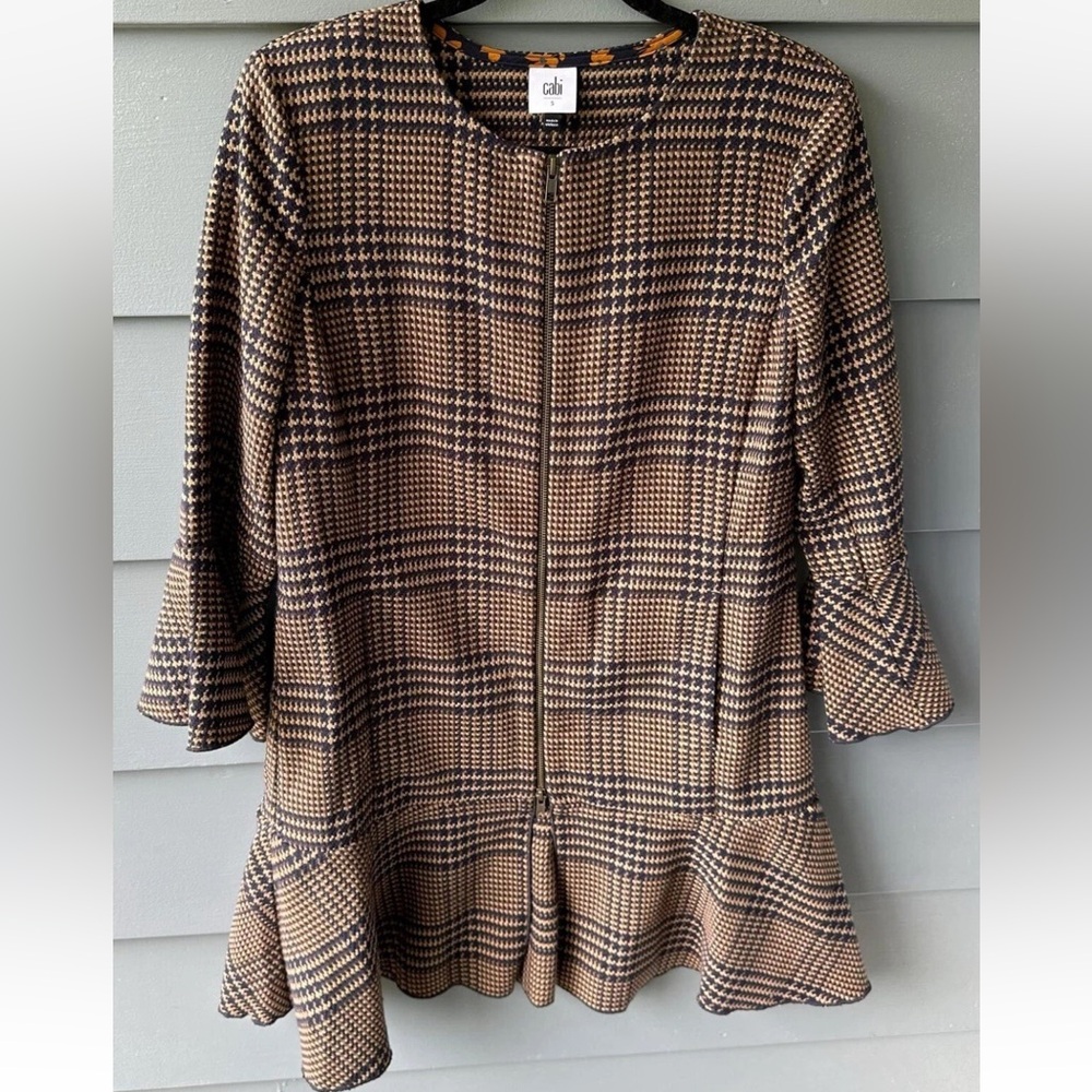 Cabi Flounce Plaid Jacket Topper Sz S small